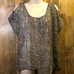 Lucca Couture Cold Shoulder Blouse